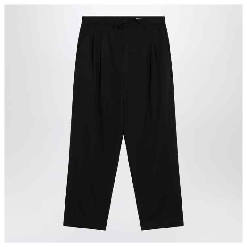LEMAIRE Black drawstring pants in wool blend, theFeinheit