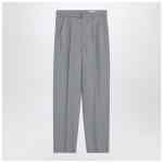 LEMAIRE Grey mélange trousers with belt