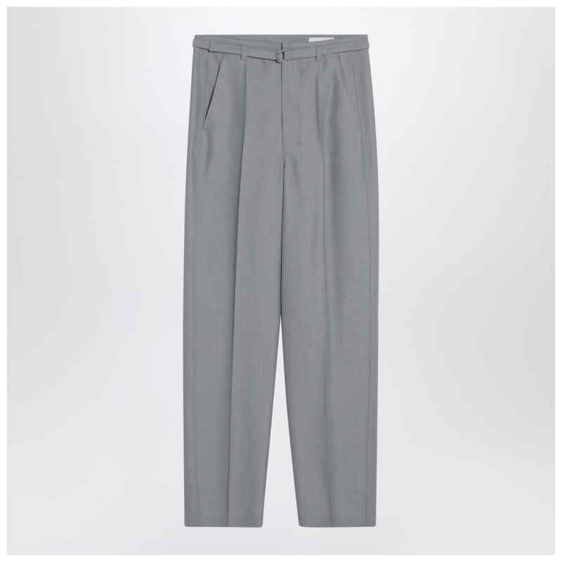 LEMAIRE Grey m&eacute;lange trousers with belt, theFeinheit
