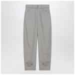 LEMAIRE Taupe trousers with ankle tabs