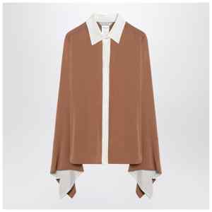 Max Mara Camel silk colour-block shirt