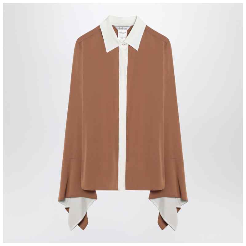 Max Mara Camel silk colour-block shirt, theFeinheit