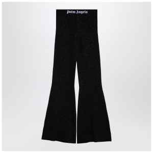 Palm Angels Black lurex viscose blend trousers
