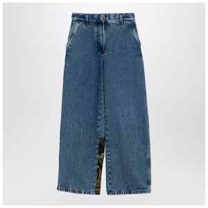 Palm Angels Baggy jeans with jungle insert