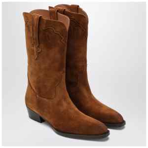 Paris Texas Hilda boots in Cognac suede