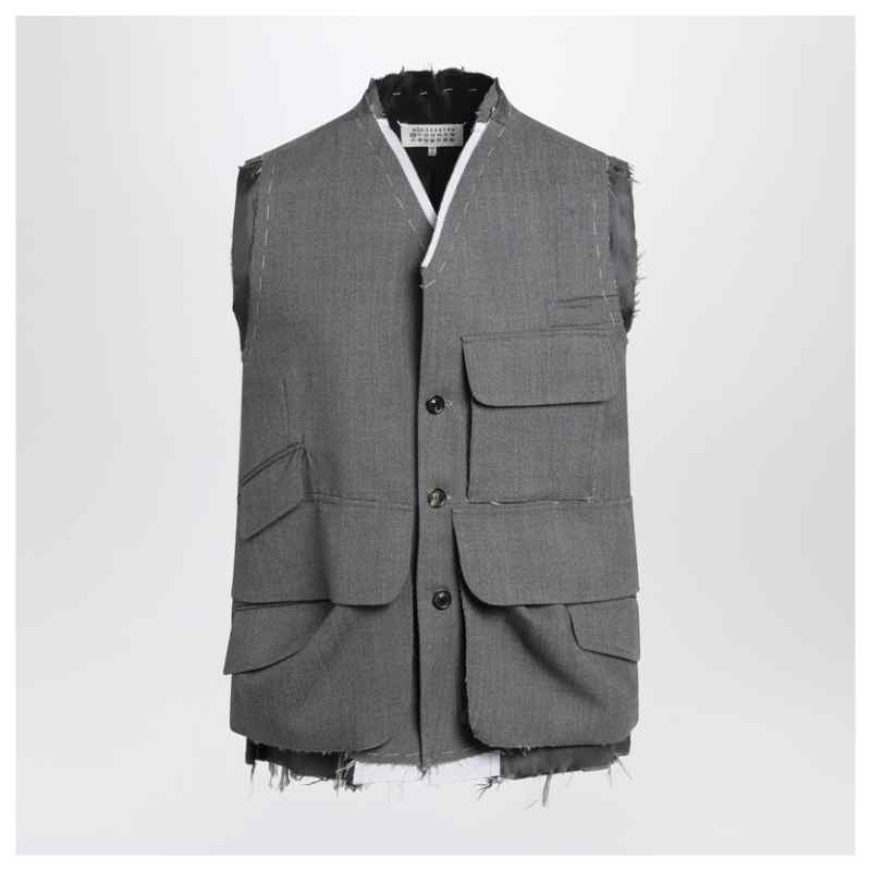 Maison Margiela Vest Work in Progress grey in wool, theFeinheit