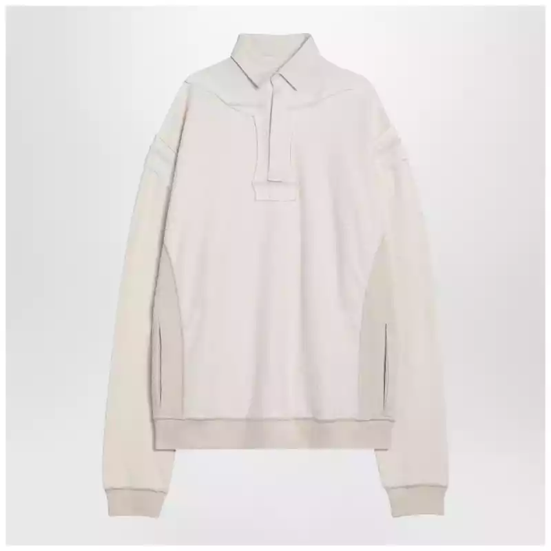 Maison Margiela Distressed-effect ecru sweatshirt