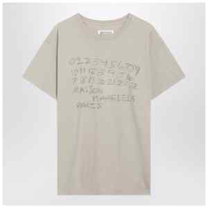 Maison Margiela Numeric sand-coloured cotton T-shirt