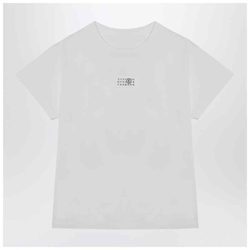 MM6 Maison Margiela White T-shirt with Numeric Signature patch, theFeinheit
