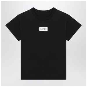 MM6 Maison Margiela Black T-shirt with Numeric Signature patch
