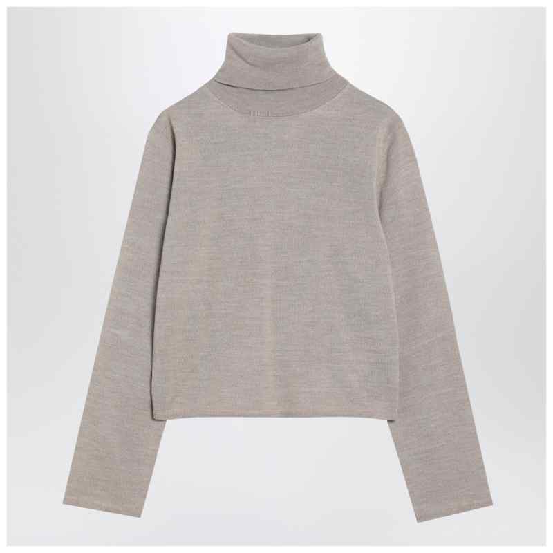 MM6 Maison Margiela Beige wool blend turtleneck sweater, theFeinheit
