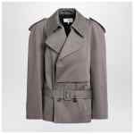 MM6 Maison Margiela Short double-breasted grey trench coat