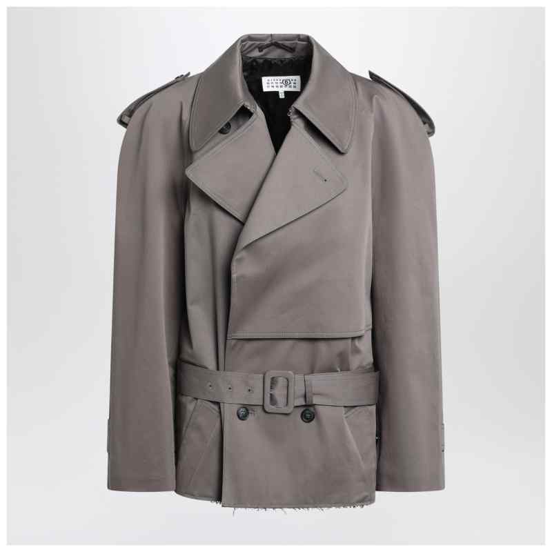MM6 Maison Margiela Short double-breasted grey trench coat, theFeinheit