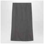 MM6 Maison Margiela Brown and beige patterned wool midi skirt