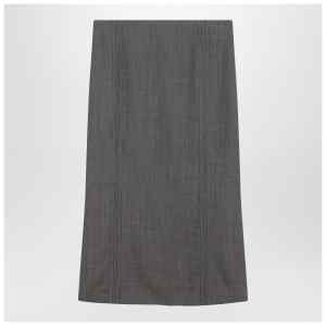 MM6 Maison Margiela Brown and beige patterned wool midi skirt