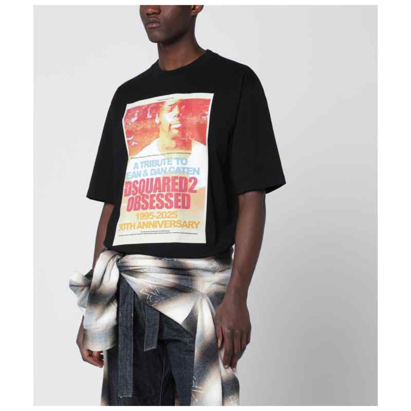 Magliano X D2 Black T-shirt with logo print, theFeinheit