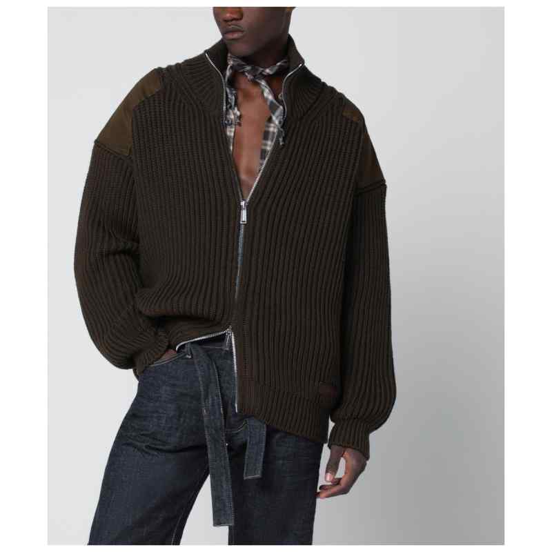 Magliano X D2 Military green wool zip-up jacket, theFeinheit