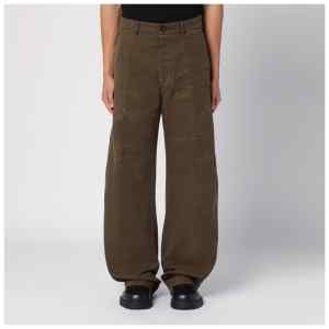 Dsquared2 Military green wide trousers with wear