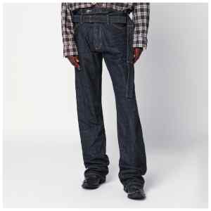 Magliano X D2 Dark navy blue jeans with belt