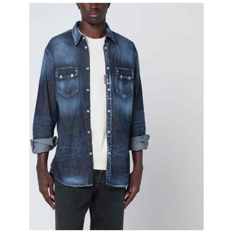 Dsquared2 Dan shirt in washed blue denim, theFeinheit