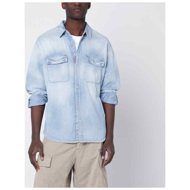 Dsquared2 Light blue washed denim shirt, theFeinheit