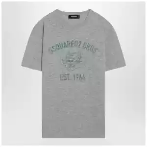Dsquared2 Grey mélange T-shirt with logo print