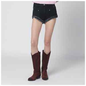 ISABEL MARANT Eneidala black washed denim shorts