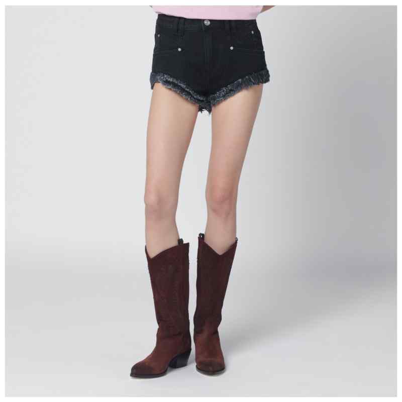 ISABEL MARANT Eneidala black washed denim shorts, theFeinheit