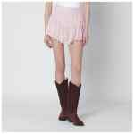 ISABEL MARANT Zoelia light pink shorts with embroidery