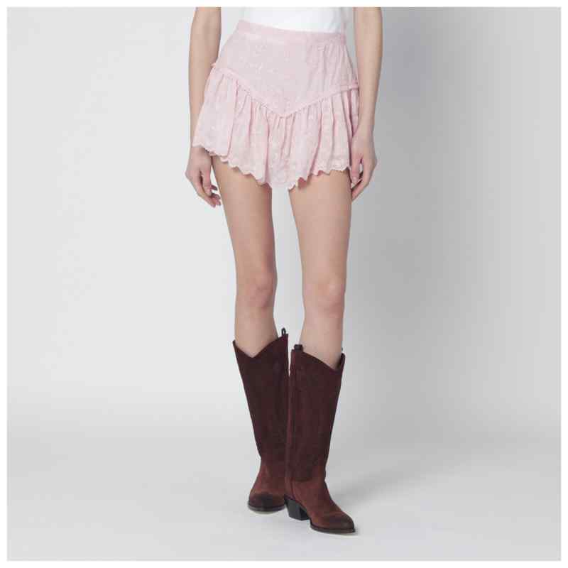 ISABEL MARANT Zoelia light pink shorts with embroidery, theFeinheit
