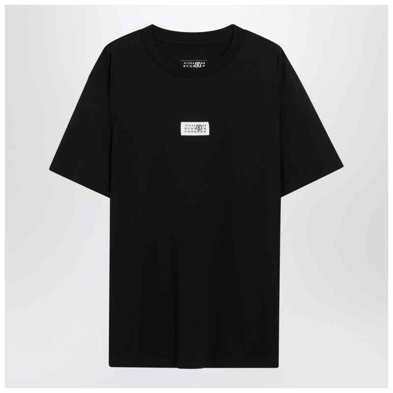 MM6 Maison Margiela Black T-shirt with Numeric Signature patch, theFeinheit
