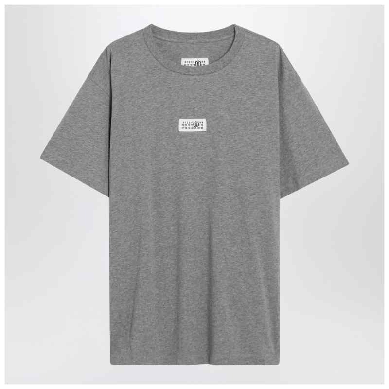 MM6 Maison Margiela Light grey T-shirt with Numeric Signature patch, theFeinheit