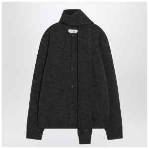 MM6 Maison Margiela Grey wool-blend cardigan with scarf