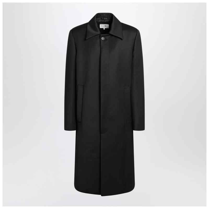 MM6 Maison Margiela Black wool-blend coat, theFeinheit