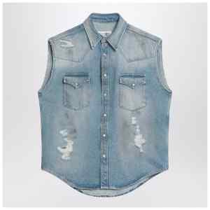 MM6 Maison Margiela Faded blue vest with rips