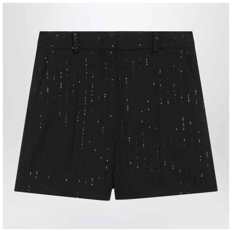 Max Mara Pianoforte Black shorts with pinstripe-effect micro sequins Max Mara Pianoforte Black shorts with pinstripe-effect micro sequins, theFeinheit