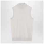 S Max Mara White turtleneck vest in wool