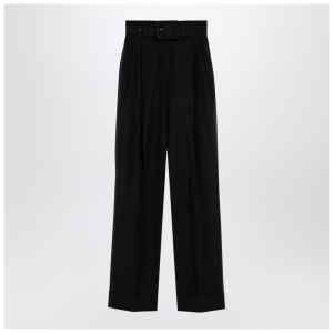 Max Mara Pianoforte Black Grain de Poudre wool trousers