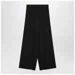 Weekend Max Mara Black viscose-knit trousers