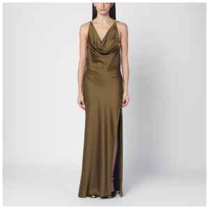 THE ANDAMANE Kaki dress with an open back