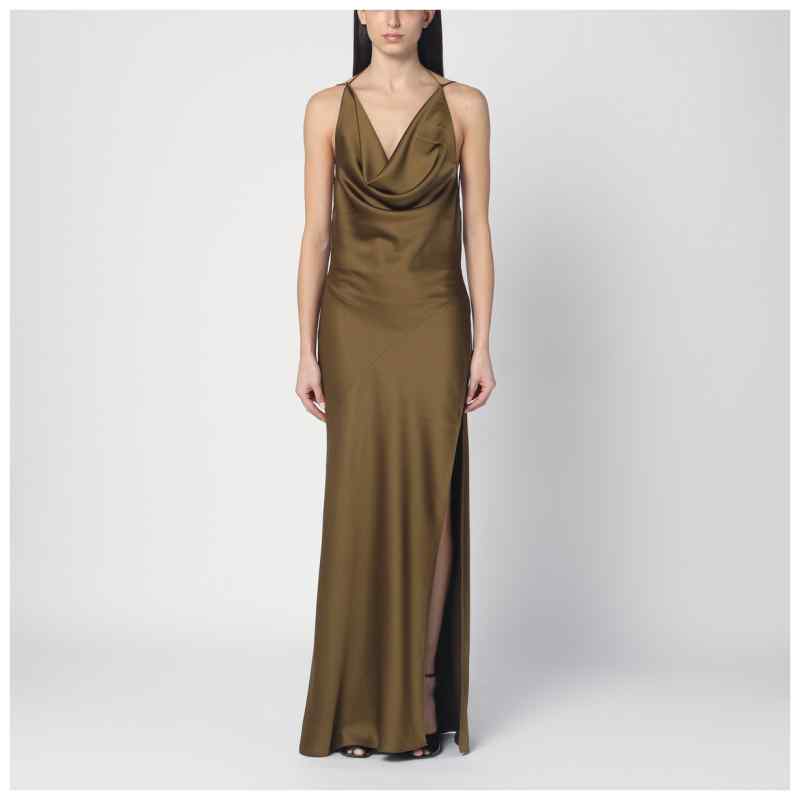 THE ANDAMANE Kaki dress with an open back, theFeinheit