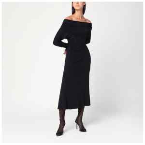 THE ANDAMANE Black Zoe midi dress