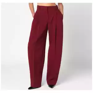 THE ANDAMANE Bordeaux pleated pants