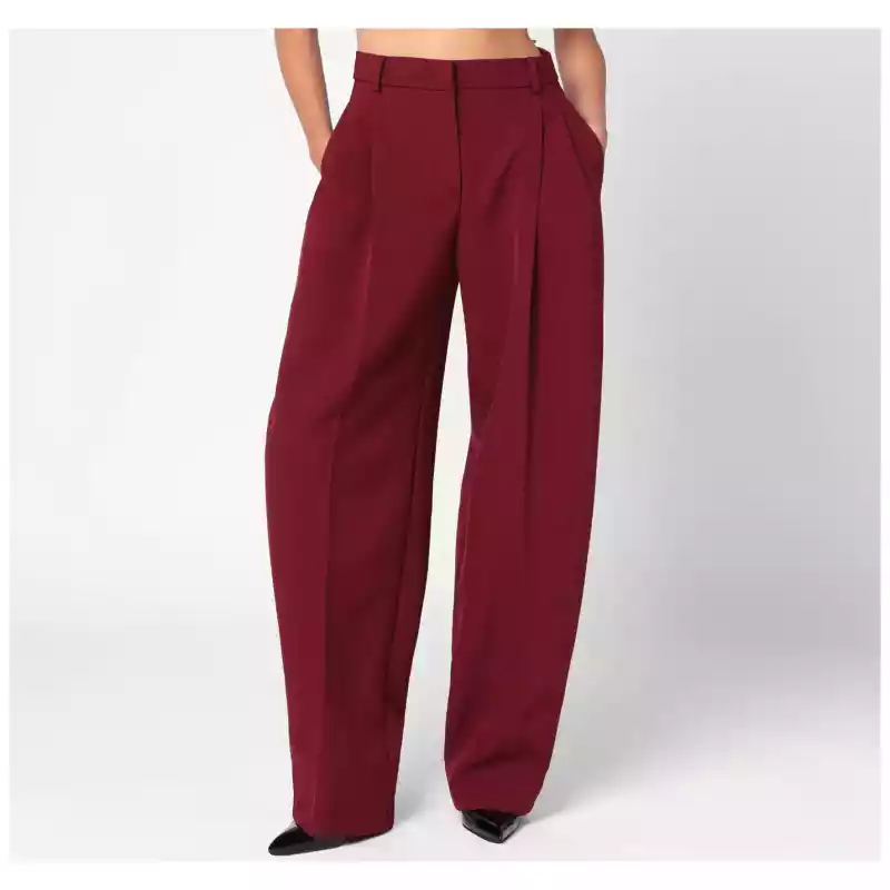 THE ANDAMANE Bordeaux pleated pants