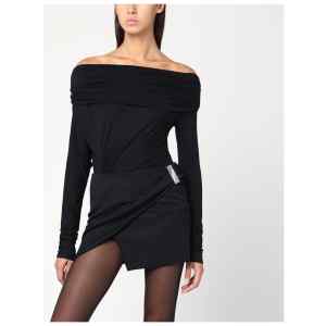 THE ANDAMANE Black Zoe off-the-shoulder top