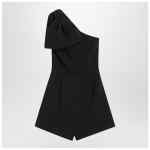 Max Mara Pianoforte One-shoulder short jumpsuit in black cady