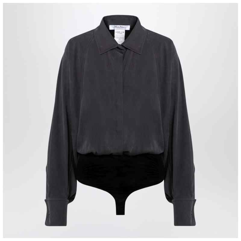 Max Mara Anthracite grey silk body shirt Max Mara Anthracite grey silk body shirt, theFeinheit