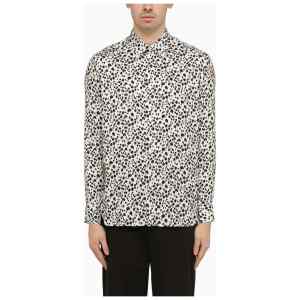 PT Torino White viscose striped shirt