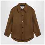 Ami Paris Hazelnut wool shirt with pockets