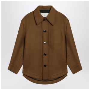 Ami Paris Hazelnut wool shirt with pockets